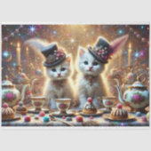 幻想的な仔猫たちのティーパーティーデコパージュ 薄葉紙 (正面)