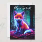 幻想的な光輝狐 生体輝光オーラを纏う 招待状 (正面)