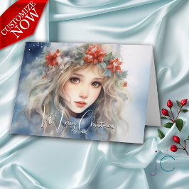 幻想的な冬の妖精 クリスマス ホリデー カード