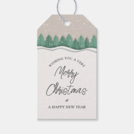 幻想的な冬の雪のホリデー メリークリスマス ギフトタグ