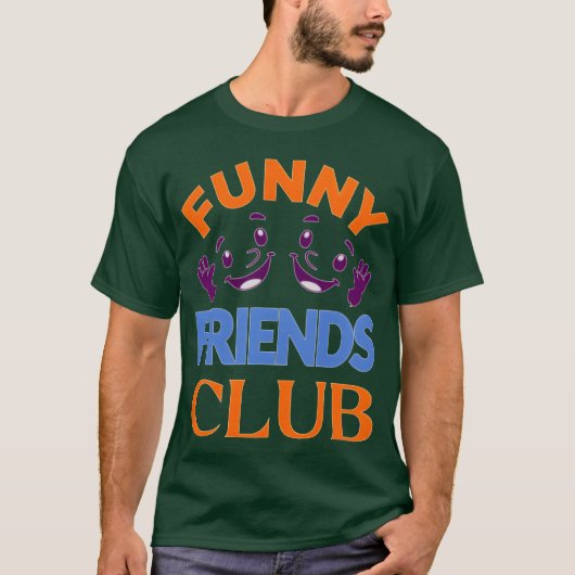 幻想的な友達クラブのエンブレム ビンテージ風 Tシャツ (正面)