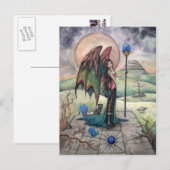 幻想的な収穫の月のゴシック風フェアリーアート ポストカード (正面/裏面)