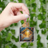 幻想的な可愛い古い秋の封筒 キーホルダー (手)