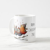 幻想的な四羽の鳴く鳥 クリスマスの12日間 11oz コーヒーマグカップ (正面左)