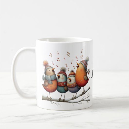 幻想的な四羽の鳴く鳥 クリスマスの12日間 11oz コーヒーマグカップ (左)
