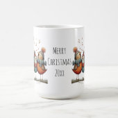 幻想的な四羽の鳴く鳥 クリスマスの12日間 15oz コーヒーマグカップ (中央)
