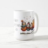 幻想的な四羽の鳴く鳥 クリスマスの12日間 15oz コーヒーマグカップ (正面右)