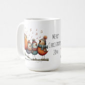 幻想的な四羽の鳴く鳥 クリスマスの12日間 15oz コーヒーマグカップ (正面左)