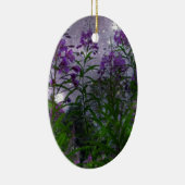 幻想的な夜の紫の花 セラミックオーナメント (右)