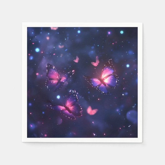 幻想的な夜の蝶の庭 スタンダードカクテルナプキン (正面)