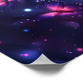 幻想的な夜の蝶の庭 ポスター (角)