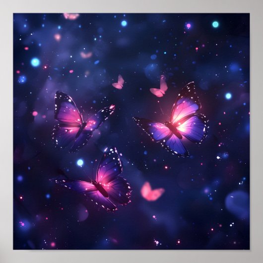 幻想的な夜の蝶の庭 ポスター (正面)
