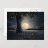 幻想的な夜月はがき ポストカード (正面/裏面)