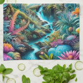 幻想的な夢サイケデリックの風景 キッチンタオル (折り畳み)