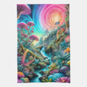幻想的な夢サイケデリックの風景 キッチンタオル (縦)