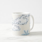幻想的な天気アイコン – 陽+雲+雨+雪 コーヒーマグカップ (正面右)