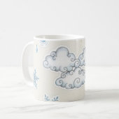 幻想的な天気アイコン – 陽+雲+雨+雪 コーヒーマグカップ (正面左)