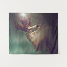幻想的な女性の水中幻想画