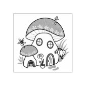 幻想的な妖精のキノコの家 ラバースタンプ (インプリント)