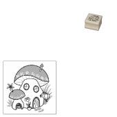 幻想的な妖精のキノコハウス 1x1 ラバースタンプ (押印)
