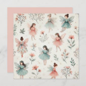 幻想的な妖精のプリントデザイン 招待状 (正面/裏面)