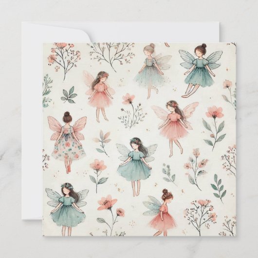 幻想的な妖精のプリントデザイン 招待状 (正面)