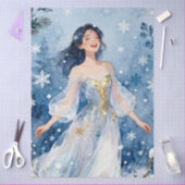 幻想的な妖精の冬の雪の結晶 ファンタジー TMF26 薄葉紙 (クラフト)