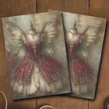 幻想的な妖精の深紅のバレエコスチュームデコパージュ