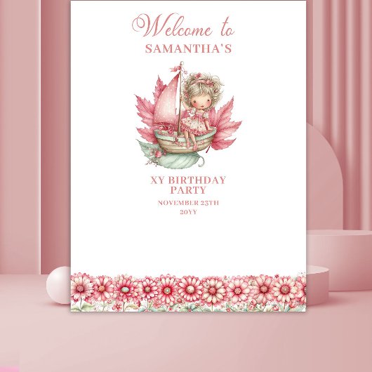 幻想的な妖精の花 5歳の誕生日背景 タペストリー