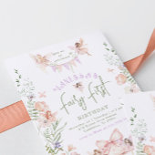 幻想的な妖精の1歳の誕生日　魔法の森 招待状