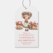 幻想的な妖精の7歳の誕生日 ピンクのギフトタグ ギフトタグ (正面)