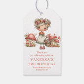 幻想的な妖精の7歳の誕生日 ピンクのギフトタグ ギフトタグ (裏面)