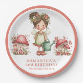 幻想的な妖精の8歳の誕生日の花の紙皿 ペーパープレート (正面)