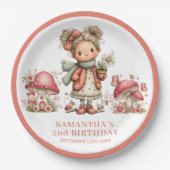 幻想的な妖精の8歳の誕生日 ピンクのプレート ペーパープレート (正面)