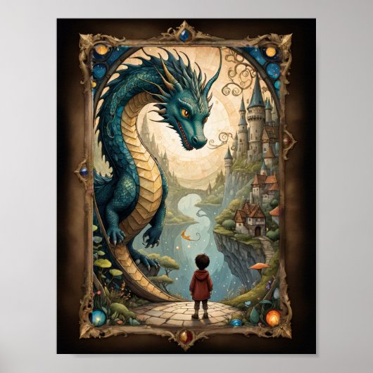 幻想的な子供とドラゴン ポスター (正面)
