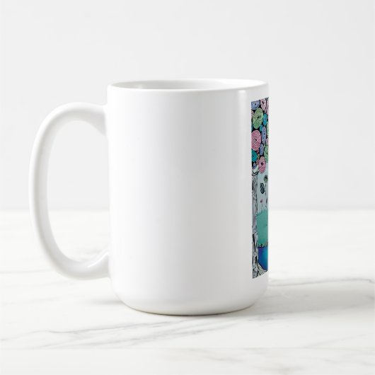 幻想的な子供時代の夢の風景マグカップ コーヒーマグカップ (左)