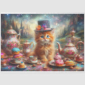 幻想的な子猫のヴィクトリアンティーパーティーデコパージュ 薄葉紙 (正面)