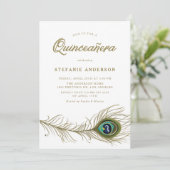 幻想的な孔雀の羽のキンセアニエラ 招待状 (スタンド正面)