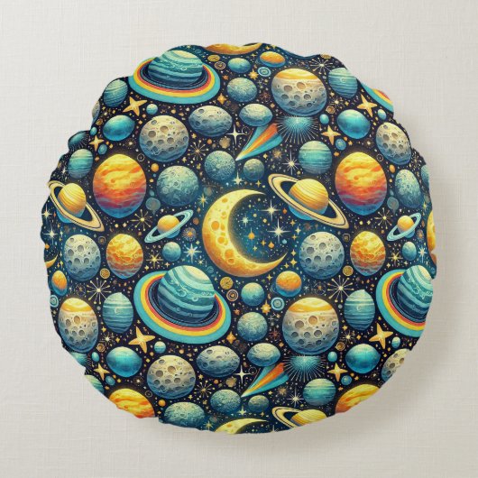 幻想的な宇宙の風景 ラウンドクッション (正面)