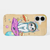 幻想的な宇宙猫iPhoneケース iPhone 16ケース (裏面横)
