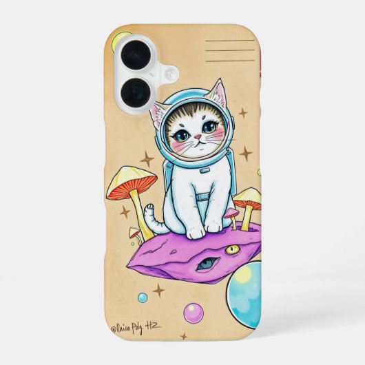 幻想的な宇宙猫iPhoneケース iPhone 16ケース (裏面)