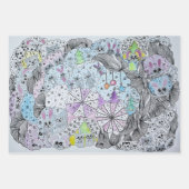幻想的な家族アート包装紙セット ラッピングペーパーシート (正面2)
