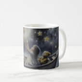 幻想的な少女の月夢のファンタジーシーン コーヒーマグカップ (正面右)