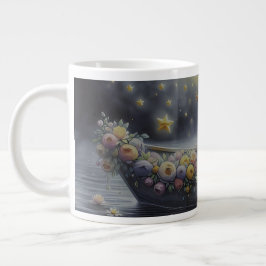 幻想的な少女の月夢のファンタジーシーン ジャンボコーヒーマグカップ