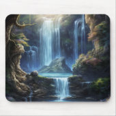 幻想的な幻想の滝の夢の風景 マウスパッド (正面)