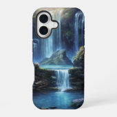 幻想的な幻想の滝の夢の風景 iPhone 16ケース (裏面)