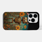 幻想的な庭のロボット | デジタルアート iPhoneケース (裏面横)