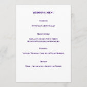 幻想的な庭の扉の両面結婚式 メニュー (裏面)