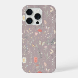 幻想的な庭の野の花と蝶の幻想的なデザイン iPhone 15 PROケース