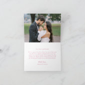 幻想的な庭の野の花の写真の結婚式 サンキューカード (内部)